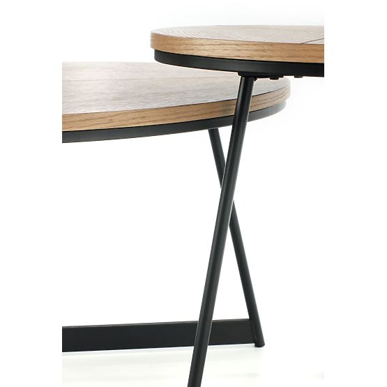 Tavolino da conferenza KARIDA rovere naturale/nero (1p=1pz)