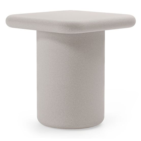 Tavolino da giardino Vibonis 42 cm, quadrato, in cemento, beige chiaro