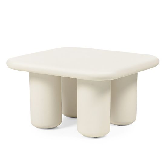 Tavolino da giardino Vibonis 70 cm, quadrato, in cemento, beige chiaro