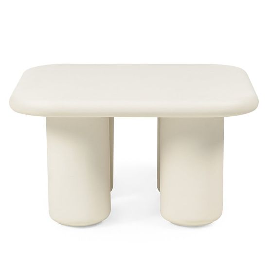 Tavolino da giardino Vibonis 70 cm, quadrato, in cemento, beige chiaro