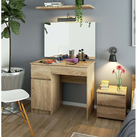 Tavolino da toeletta con specchio CLP P-2/SL 900x600 SINISTRO ROVERE SONOMA