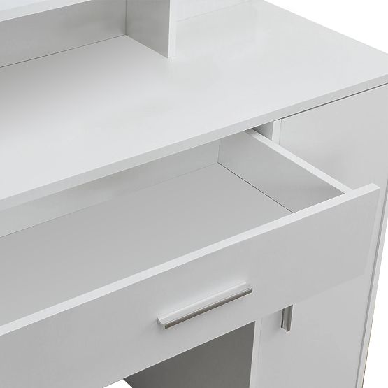 Tavolino da toeletta cosmetico con specchio bianco moderno ModernHome