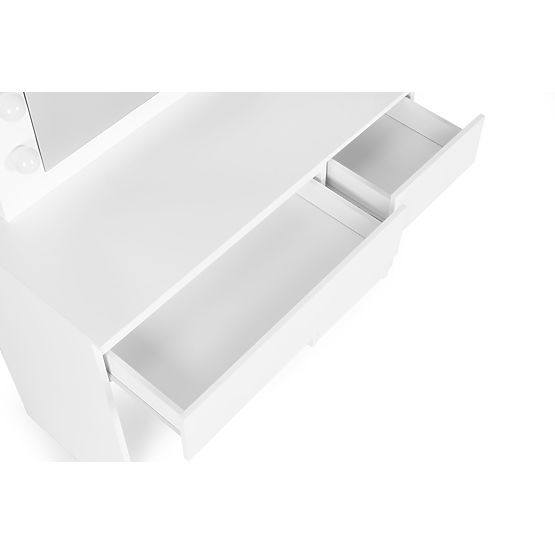 Tavolino da toeletta cosmetico con specchio e illuminazione 5 cassetti sgabello ModernHome