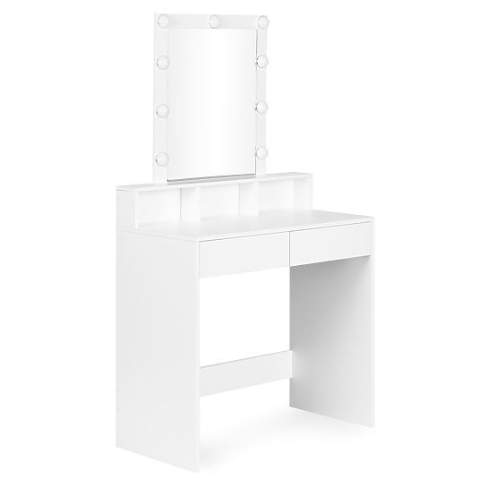 Tavolino da toeletta cosmetico con specchio e illuminazione LED 3 colori regolazione luminosità Mode