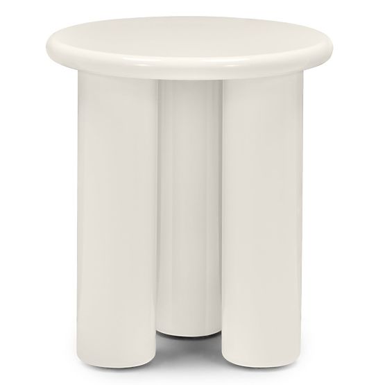 Tavolino laterale Blair 40 cm, crema, lucido