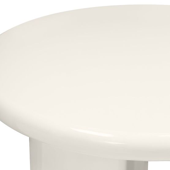 Tavolino laterale Blair 40 cm, crema, lucido