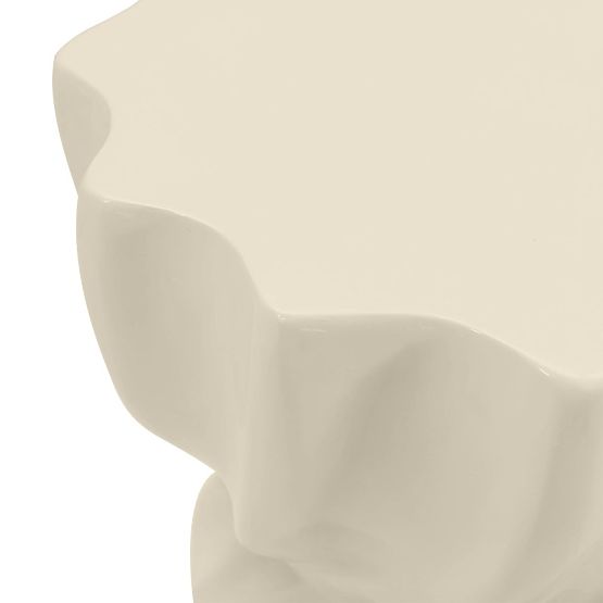 Tavolino laterale Bloom 35 cm, beige, lucido