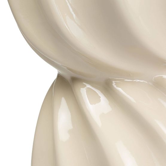 Tavolino laterale Bloom 35 cm, beige, lucido