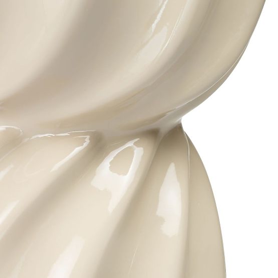 Tavolino laterale Bloom 35 cm, beige, lucido