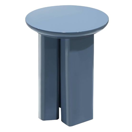 Tavolino laterale Brie 40 cm, blu tenue, lucido