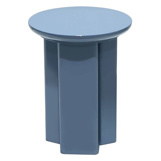 Tavolino laterale Brie 40 cm, blu tenue, lucido