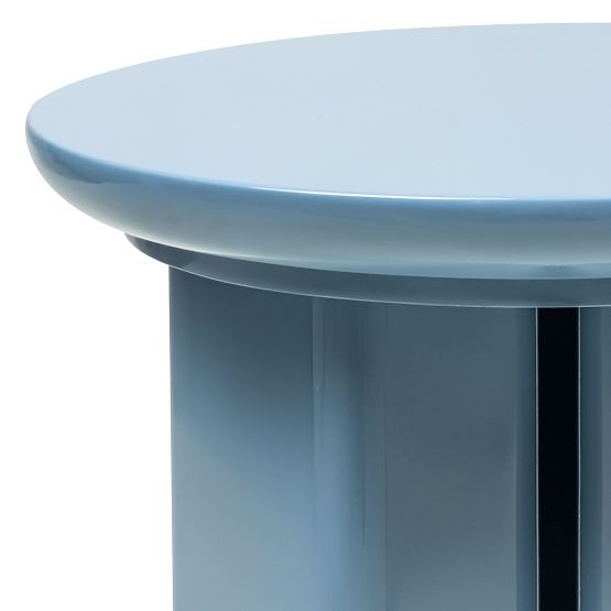 Tavolino laterale Brie 40 cm, blu tenue, lucido