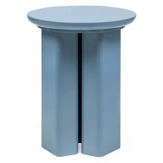 Tavolino laterale Brie 40 cm, blu tenue, lucido