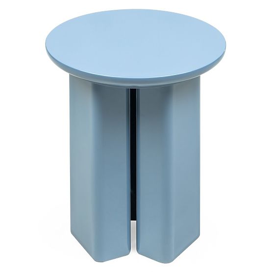 Tavolino laterale Brie 40 cm, blu tenue, lucido