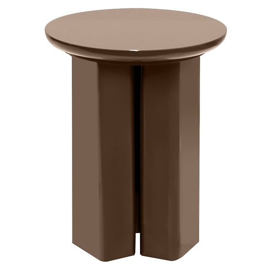 Tavolino laterale Brie 40 cm, marrone chiaro, mocha, lucido