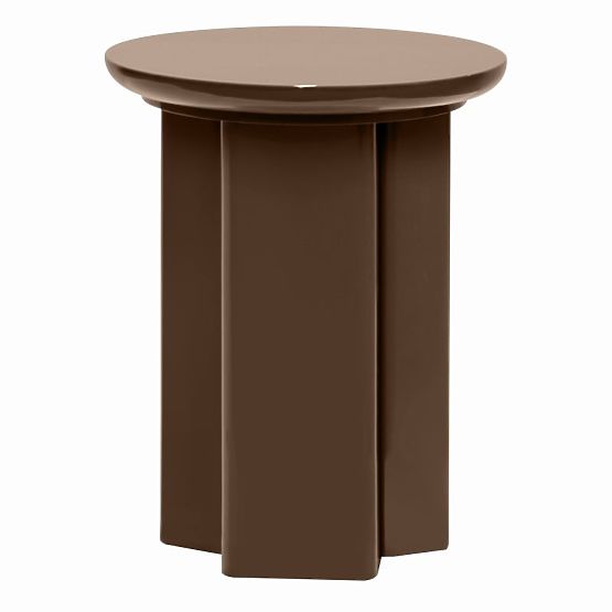 Tavolino laterale Brie 40 cm, marrone chiaro, mocha, lucido