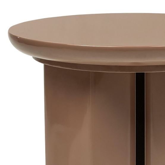 Tavolino laterale Brie 40 cm, marrone chiaro, mocha, lucido