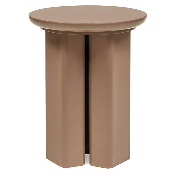 Tavolino laterale Brie 40 cm, marrone chiaro, mocha, lucido