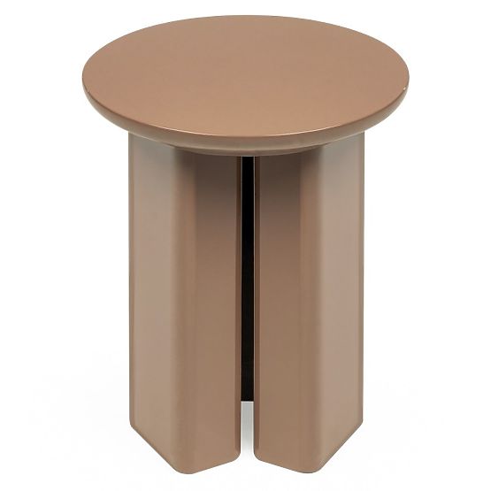 Tavolino laterale Brie 40 cm, marrone chiaro, mocha, lucido