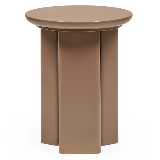 Tavolino laterale Brie 40 cm, marrone chiaro, mocha, lucido