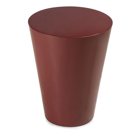Tavolino Laterale Eclipso, 40 cm, bordeaux-marrone, lucido