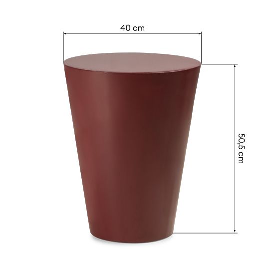 Tavolino Laterale Eclipso, 40 cm, bordeaux-marrone, lucido
