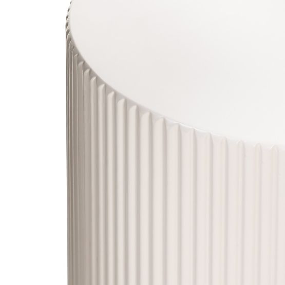 Tavolino laterale Ermanno, 35 cm, grigio-beige, scanalato