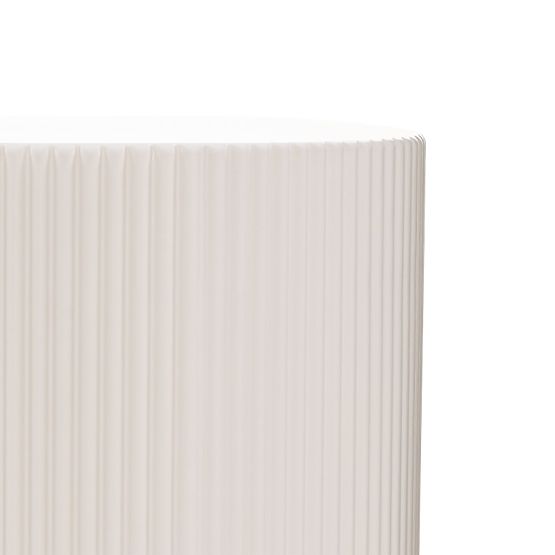Tavolino laterale Ermanno, 35 cm, grigio-beige, scanalato