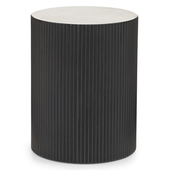 Tavolino laterale Ermanno, 35 cm, nero, scanalato