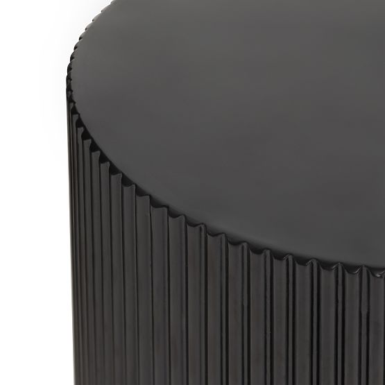 Tavolino laterale Ermanno, 35 cm, nero, scanalato