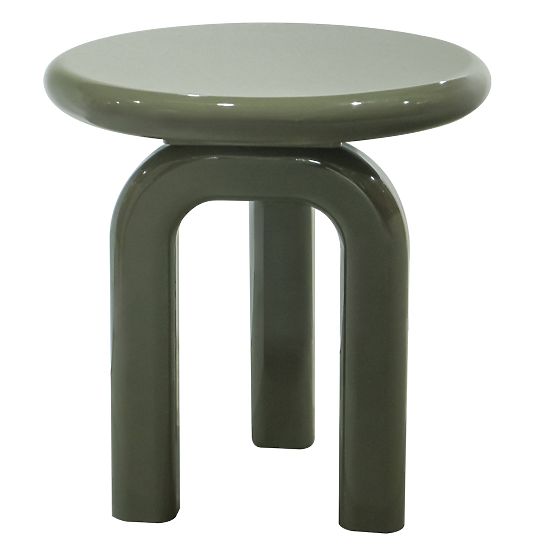 Tavolino laterale Flambe 50 cm, verde/grigio, lucido