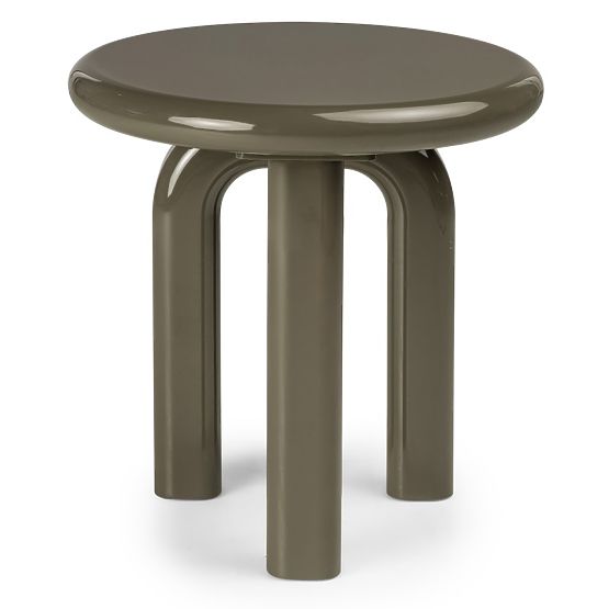 Tavolino laterale Flambe 50 cm, verde/grigio, lucido