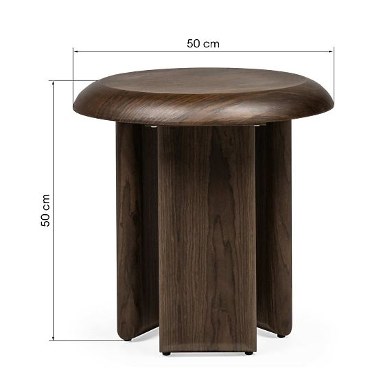 Tavolino laterale Keo 50 cm, noce scuro