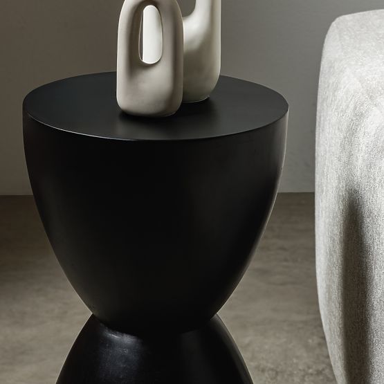 Tavolino Laterale Lavia 35 cm, nero, legno di mango