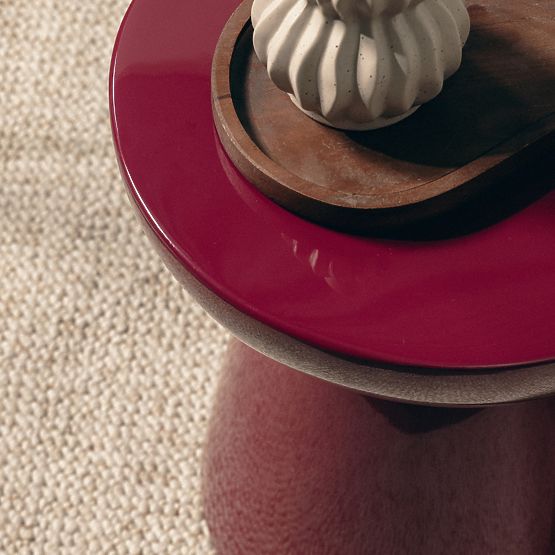 Tavolino laterale Logan 40 cm, bordeaux/ciliegio, lucido