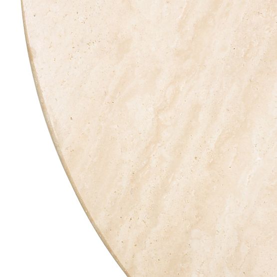 Tavolino laterale Medley 50 cm, rotondo, travertino/frassino