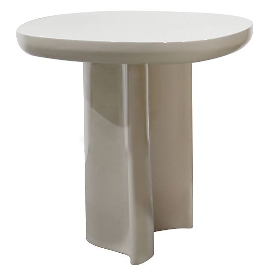 Tavolino laterale Puro 50 cm, beige chiaro, lucido