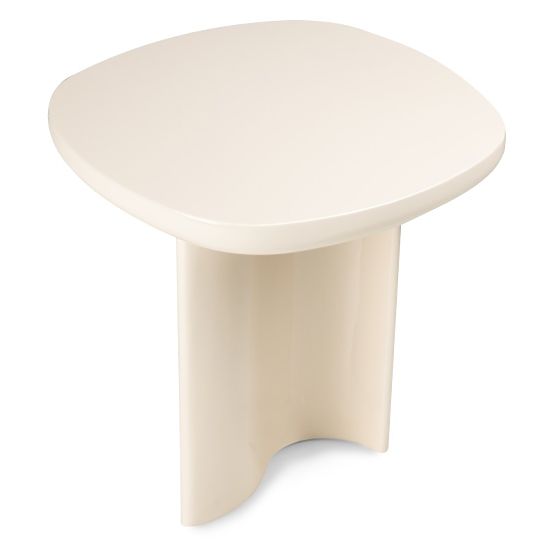 Tavolino laterale Puro 50 cm, beige chiaro, lucido
