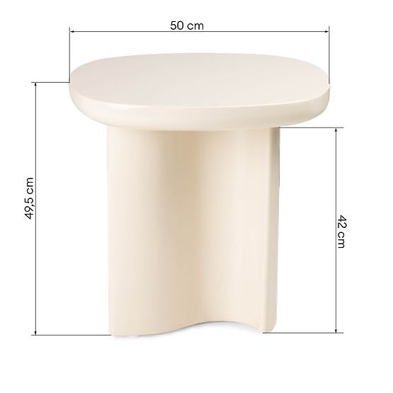 Tavolino laterale Puro 50 cm, beige chiaro, lucido