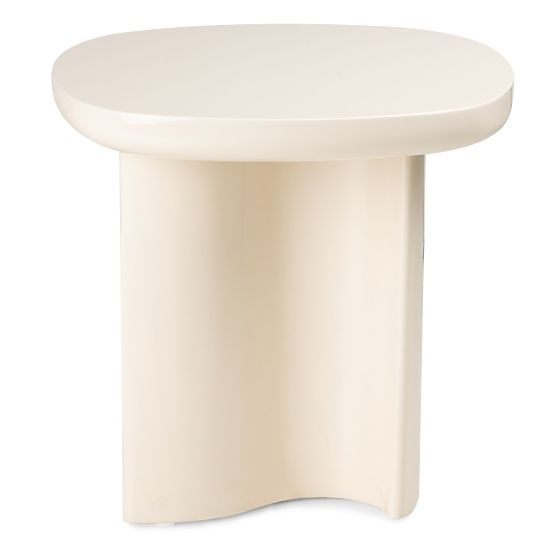 Tavolino laterale Puro 50 cm, beige chiaro, lucido