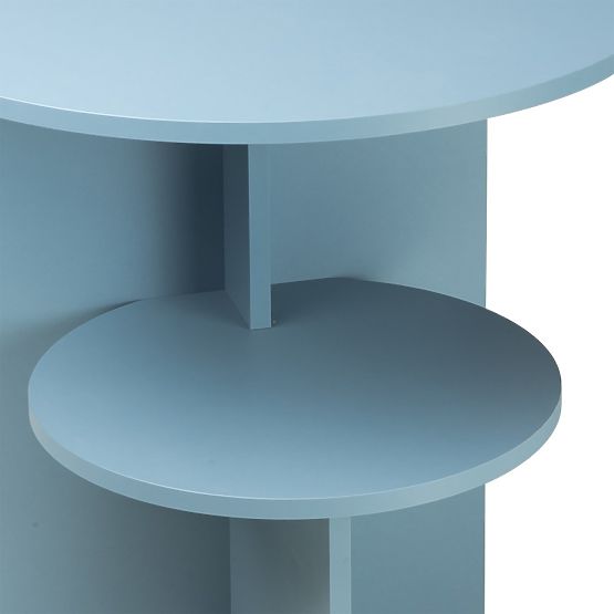 Tavolino Laterale Yaso Rotondo, Blu Gesso