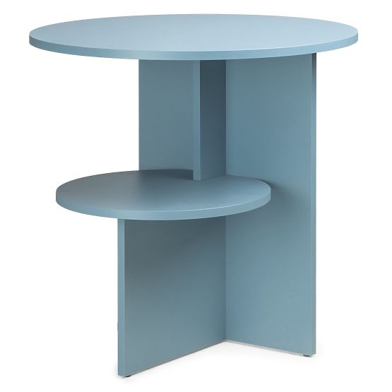 Tavolino Laterale Yaso Rotondo, Blu Gesso