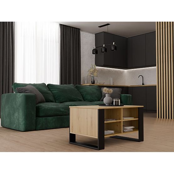 Tavolino Modern 4P Rovere Artisan Nero