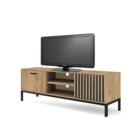 Tavolino TV LAMINO RTV-1 rovere craft/nero, gambe: nere