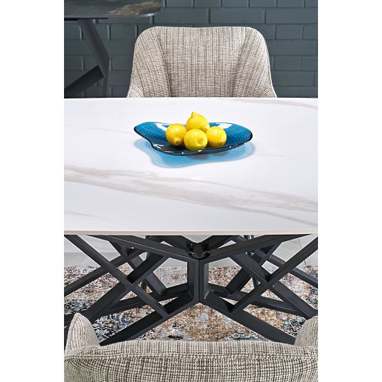 Tavolo allungabile ALFREDO, marmo bianco / nero (2p=1ks)