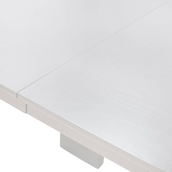 Tavolo allungabile Audrey 160-240 cm, ovale, bianco, con scanalature, forme arrotondate