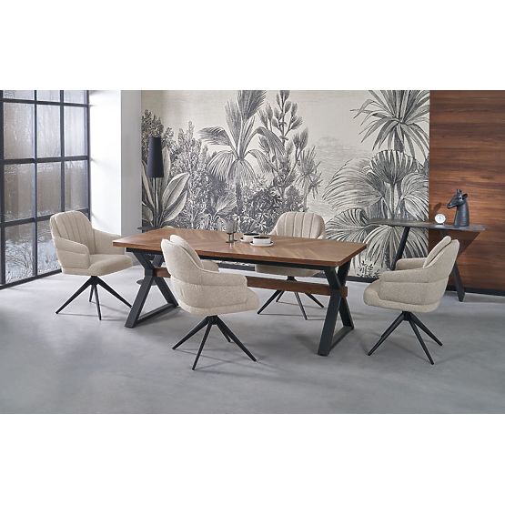 Tavolo allungabile BARON, noce / nero (2p=1ks)