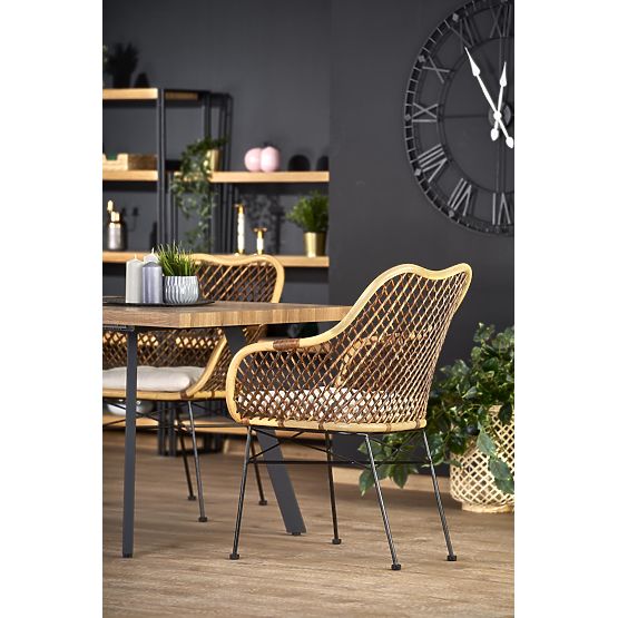 Tavolo allungabile BERLIN 140-180 cm, piano - noce, struttura - nero (2p=1ks)