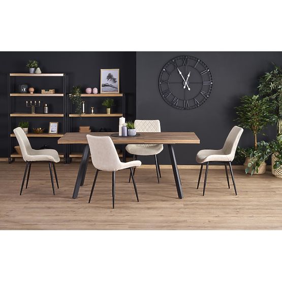 Tavolo allungabile BERLIN 140-180 cm, piano - noce, struttura - nero (2p=1ks)