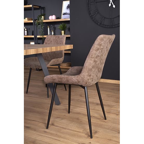 Tavolo allungabile BERLIN 140-180 cm, piano - noce, struttura - nero (2p=1ks)
